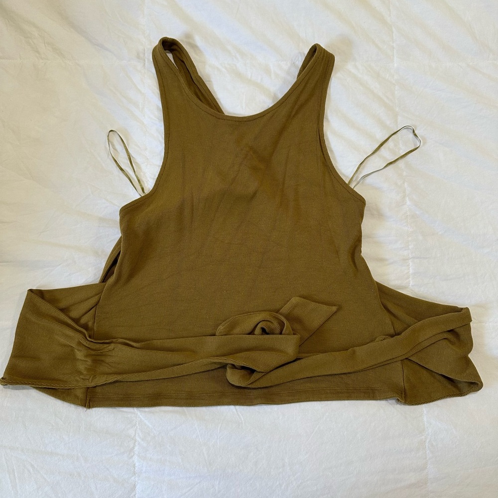 Mustard brown tie back top!